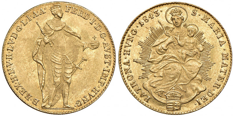 Ferdinand I. 1835 - 1848
Dukat, 1843. Kremnitz
3,50g
Fr. 925
vz