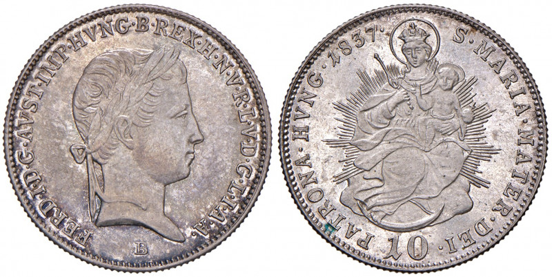 Ferdinand I. 1835 - 1848
10 Kreuzer, 1837, B. Kremnitz
3,94g
Fr. 947
stgl