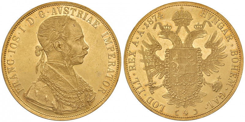 Franz Joseph I. 1848 - 1916
4 Dukaten, 1874. Wien
14,00g
Fr. 1123
vz