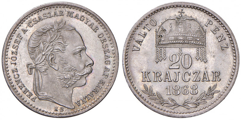 Franz Joseph I. 1848 - 1916
20 Krajczár, 1869. Kremnitz
2,82g
Fr. 1798
vz/stgl