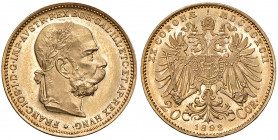 Franz Joseph I. 1848 - 1916
20 Kronen, 1892. Wien
6,78g
Fr. 1924
vz/stgl