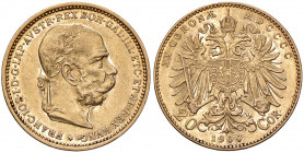 Franz Joseph I. 1848 - 1916
20 Kronen, 1900. Wien
6,78g
Fr. 1932
vz