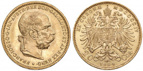 Franz Joseph I. 1848 - 1916
20 Kronen, 1904. Wien
6,78g
Fr. 1936
vz/stgl