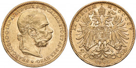 Franz Joseph I. 1848 - 1916
20 Kronen, 1905. Wien
6,78g
Fr. 1937
vz/stgl