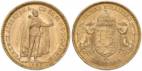 Franz Joseph I. 1848 - 1916
20 Korona, 1897, K-B. Kremnitz
6,78g
Fr. 2061
vz/stgl