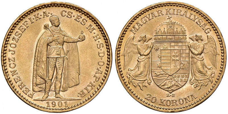 Franz Joseph I. 1848 - 1916
20 Korona, 1901, K-B. Kremnitz
6,78g
Fr. 2065
vz/stg...