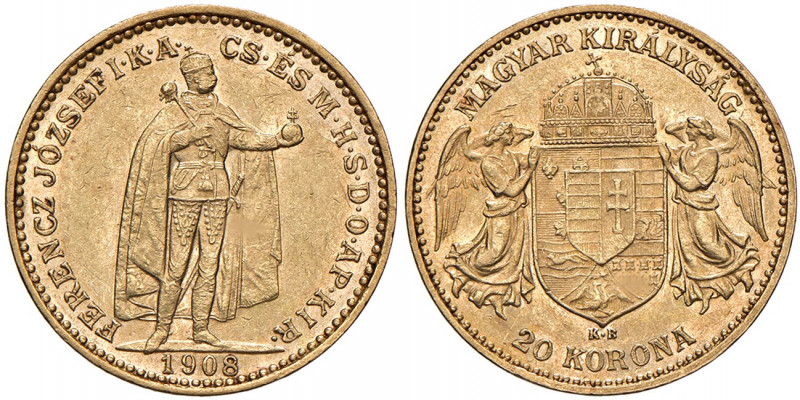 Franz Joseph I. 1848 - 1916
20 Korona, 1908, K-B. Kremnitz
6,78g
Fr. 2072
vz