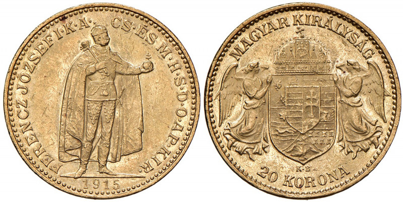 Franz Joseph I. 1848 - 1916
20 Korona, 1915, K-B. Kremnitz
6,78g
Fr. 2079
vz