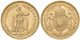 Franz Joseph I. 1848 - 1916
10 Korona, 1894, K-B. Kremnitz
3,38g
Fr. 2084
f.stgl