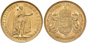 Franz Joseph I. 1848 - 1916
10 Korona, 1909, K-B. Kremnitz
3,38g
Fr. 2099
vz/stgl