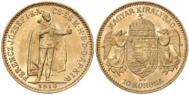 Franz Joseph I. 1848 - 1916
10 Korona, 1910, K-B. Kremnitz
3,38g
Fr. 2100
f.stgl
