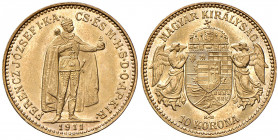 Franz Joseph I. 1848 - 1916
10 Korona, 1911, K-B. Kremnitz
3,38g
Fr. 2101
vz/stgl