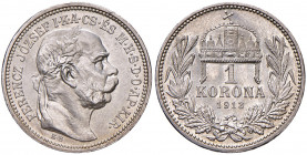 Franz Joseph I. 1848 - 1916
1 Korona, 1913, K-B. Kremnitz
5,00g
Fr. 2121
Erstabschlag / stgl