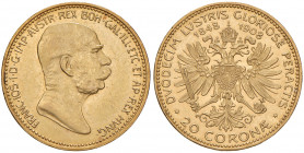 Franz Joseph 1848 - 1916
20 Kronen, 1848/98. Wien
6,78g
Fr. 1896
f.stgl