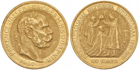 Franz Joseph I. 1848 - 1916
100 Kronen, 1907, K-B. Kremnitz
33,90g
Fr. 2193
f.vz