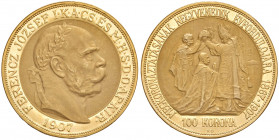 Franz Joseph I. 1848 - 1916
100 Korona, 1907, K-B. Kremnitz
33,90g
Fr. 2193
Erstabschlag / PP / Proof