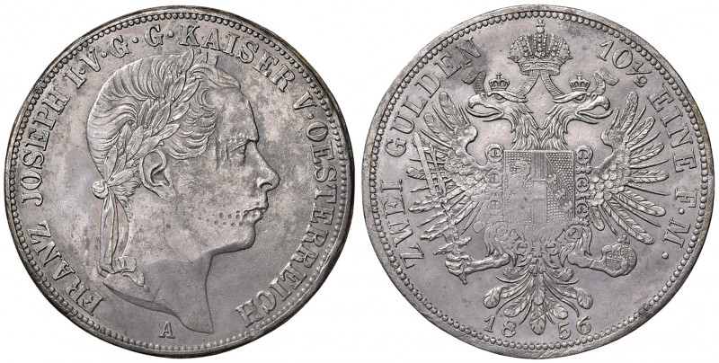Franz Joseph I. 1848 - 1916
2 Gulden / 10 1/2 eine Mark, 1856, A. Pattern ? / Pr...