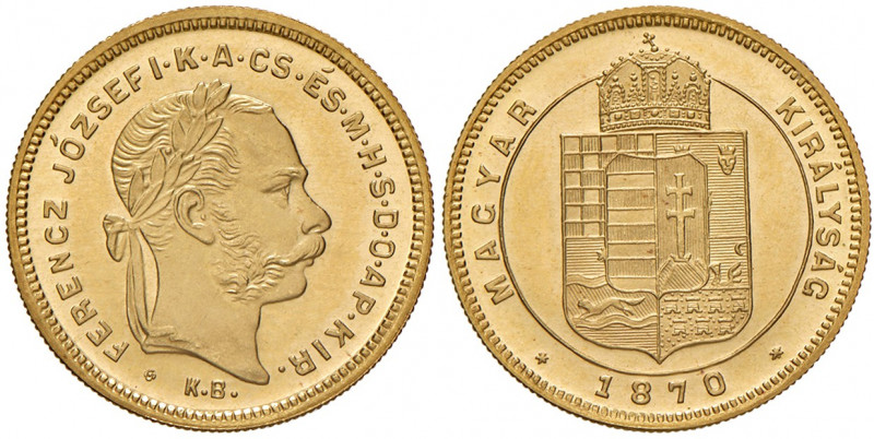 Franz Joseph I. 1848 - 1916
Dukat, 1870, K-B. Restrike mit Rosette
Kremnitz
3,50...