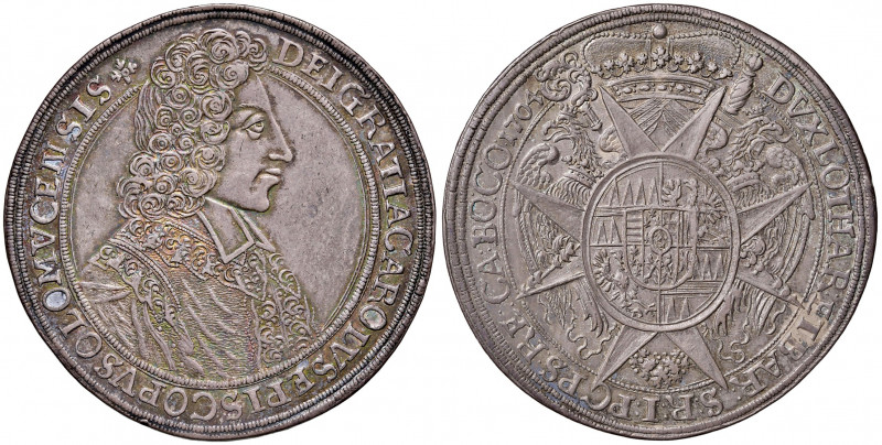 Karl III. von Lothringen 1695 - 1711
Olmütz. Taler, 1704. Kremsier
28,58g
Suchom...