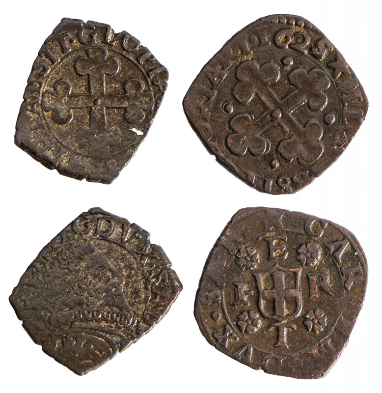 CARLO EMANUELE I (1580-1630) - Lotto 2 monete
Grossetto 1625, I tipo
Rame
MIR...