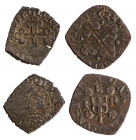 CARLO EMANUELE I (1580-1630) - Lotto 2 monete
Grossetto 1625, I tipo
Rame
MIR 671c Rara
m.BB

Grossetto 1628, III tipo
Rame
MIR 673e Non comun...