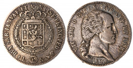 VITTORIO EMANUELE I (1802-1821) 5 lire 1820
Argento
Gigante 21 Rara
m.MB
