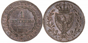 CARLO FELICE (1821-1831) - 1 centesimo 1826, Torino P in ovale
Rame
Gigante 113 
macchia al /R
m.SPL