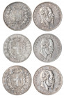 VITTORIO EMANUELE II (1861-1878) - Lotto 3 monete da 5 lire (1869 M, 1870 M, 1871 M)
Argento
Gigante 39 (Non comune), 40, 42
Conservazioni tra q.MB...