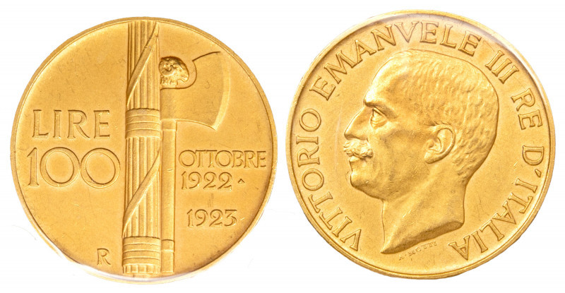 VITTORIO EMANUELE III (1900-1943) - 100 lire 1923
Oro
Gigante 7 Rara
Sigillat...