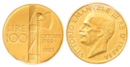 VITTORIO EMANUELE III (1900-1943) - 100 lire 1923
Oro
Gigante 7 Rara
Sigillata SPL-FDC dal perito NIP Francesco Cavaliere