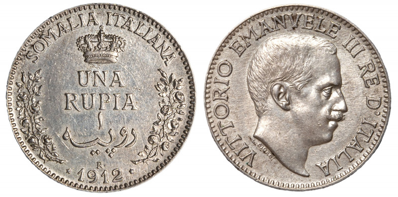 VITTORIO EMANUELE III - SOMALIA ITALIANA (1909-1925) - 1 rupia 1912
Argento
Gi...