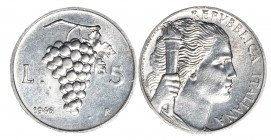 REPUBBLICA ITALIANA - 5 lire 1946
Italma
Gigante 277 Molto rara
Sigillata SPL+ dal perito NIP Fabio Grimoldi
Di buona qualità