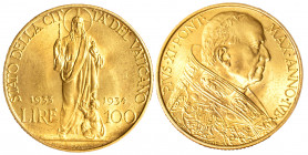 CITTA' DEL VATICANO - PIO XI (1929-1938) - 100 lire Giubileo 1933-1934
Oro
Gigante 5
q.FDC/FDC