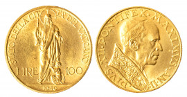 CITTA' DEL VATICANO - PIO XII (1939-1958) - 100 lire 1940 (I° tipo)
Oro
Gigante 98 Raro
q.FDC-FDC