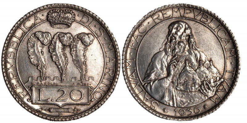 SAN MARINO - Vecchia monetazione (1864-1938) - 20 lire 1936
Argento
Gigante 6 ...