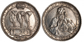 SAN MARINO - Vecchia monetazione (1864-1938) - 20 lire 1936
Argento
Gigante 6 Rara
SPL-FDC