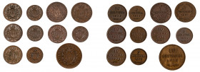 REPUBBLICA DI SAN MARINO - Vecchia monetazione (1864-1938) - Lotto 10 monete da 5 e 10 centesimi
Rame
Varie conservazioni e rarità
Da MB-BB a q.FDC...