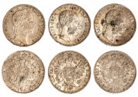 AUSTRIA - FRANCESCO GIUSEPPE (1848-1916), lotto 3 monete da 1 Fiorino (1860, 1876 e 1880)
Argento
KM# 2219 e 2222
SPL-FDC