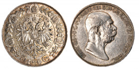 AUSTRIA - FRANCESCO GIUSEPPE (1848-1916), 5 corone 1909
Argento
KM# 2814
Lieve pulizia al /D. Bei fondi lucenti al /R
BB/SPL