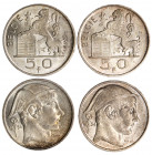BELGIO - BALDOVINO I (1951-1993), lotto 2 monete da 50 franchi (1954)
Argento
KM# 137
q.FDC e FDC