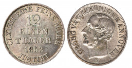 GERMANIA - HANNOVER - GIORGIO V (1851-1866) - 1/12 Thaler 1853 (B)
Argento
KM# 219
Bello SPL