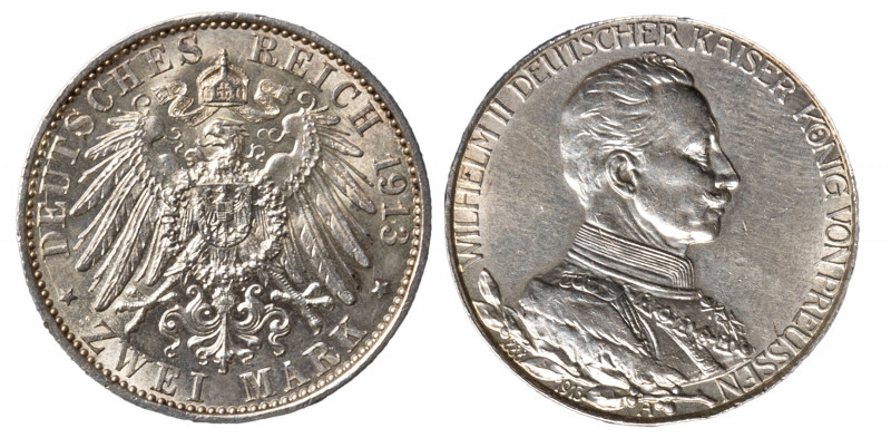 GERMANIA - PRUSSIA - GUGLIELMO II (1888-1918) - 2 marchi 1913 (A)
Argento
KM# ...