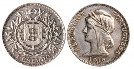 PORTOGALLO - Escudo 1915
Argento
KM# 564
SPL/m.SPL
Lieve colpetto al ciglio del /R