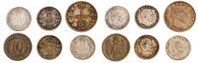 SERBIA - PIETRO I (1903-1921) - Lotto 6 monete
Argento e Nichel
KM# 19, 24, 25
Varie conservazioni da BB a q.SPL