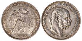 UNGHERIA - FRANCESCO GIUSEPPE (1848-1916), 5 korona 1907
Argento
KM# 489
Colpetto ripreso al /R. Delicata patina
q.SPL