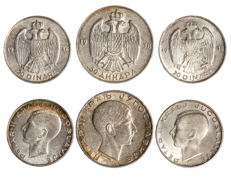 YUGOSLAVIA - PIETRO II (1934-1945) - Lotto 3 monete
Argento
KM# 23 e 24
Da SP...