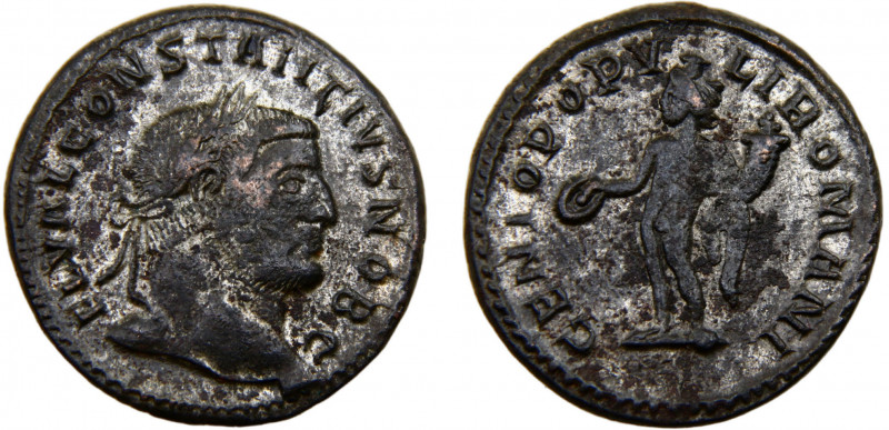 Roma Empire Diocletian AE Follis AD295 Boulogne mint Genius Copper 9.65g RIC# 14...