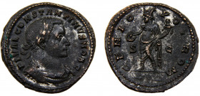 Roma Empire Constantinus I AE Follis AD306-307 Treveri mint Genius Copper 6.62g RIC# 703b