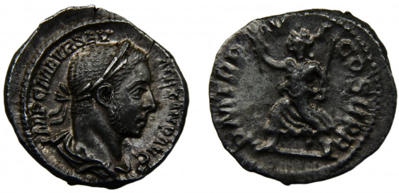 Roma Empire Severus Alexander AR Denarius AD222-235 Roma mint Pax Silver 3.18g R...