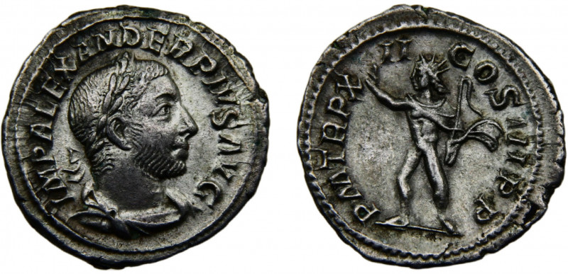 Roma Empire Severus Alexander AR Denarius AD222-235 Roma mint Sol Silver 3.34g R...
